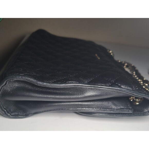 Rebecca Minkoff Black Quilted Leather Handbag Crossbody Shoulder Bag Gold Chain - Picture 14 of 16